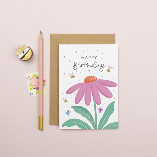 Big Flower Birthday Card