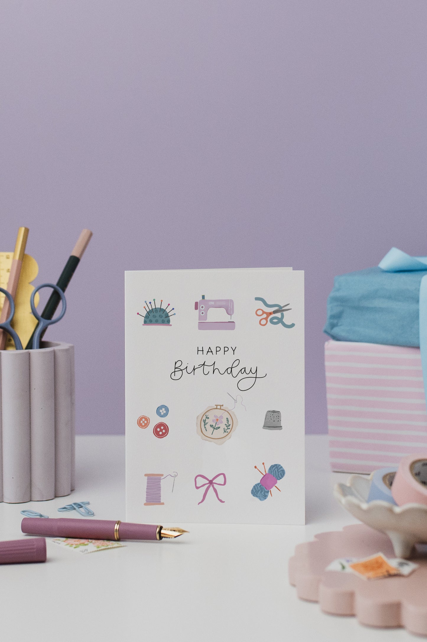 Sewing Birthday Card