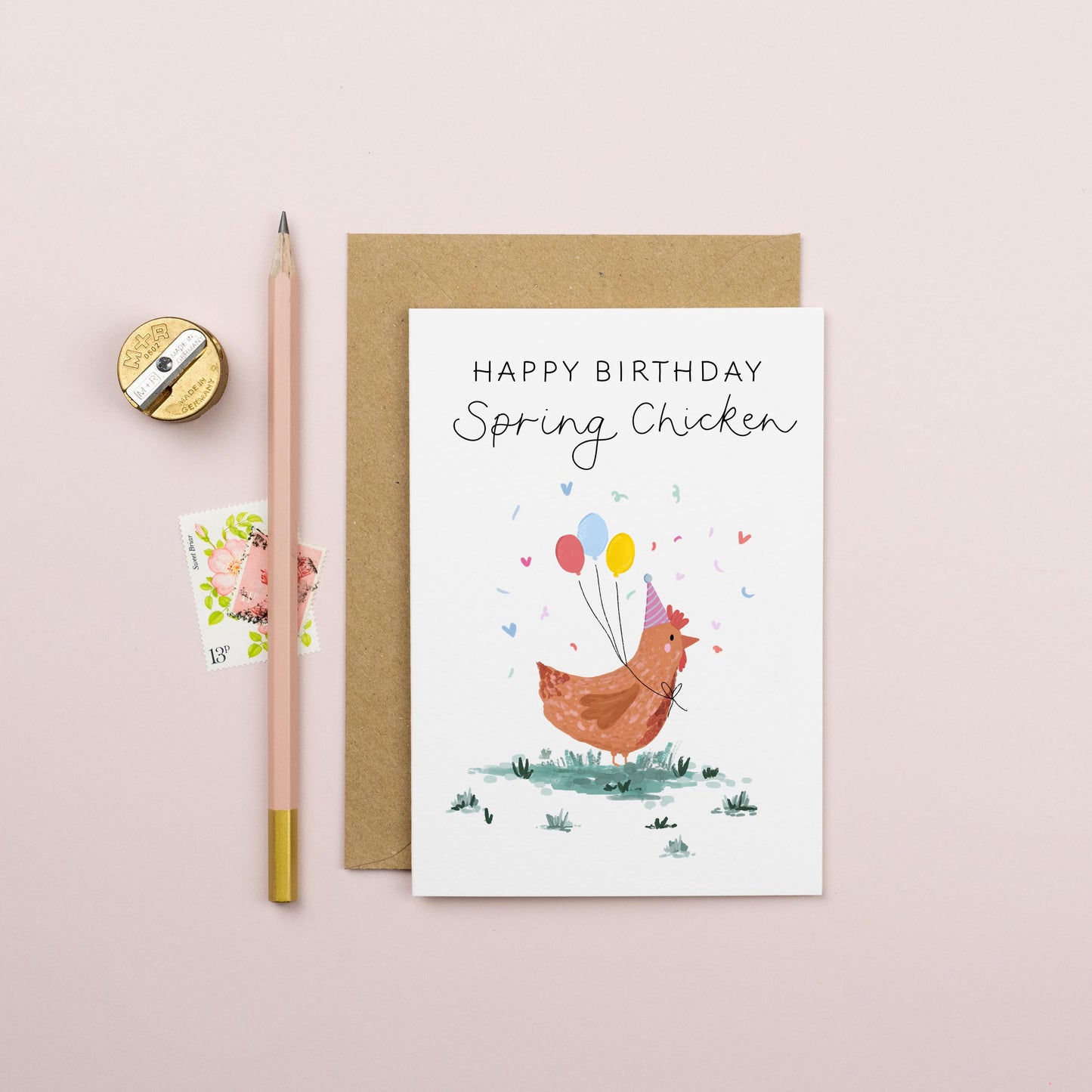 Spring Chicken Birthday Card