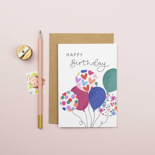 Colourful Balloons Birthday Card