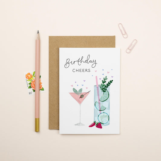 Birthday Cocktails Card