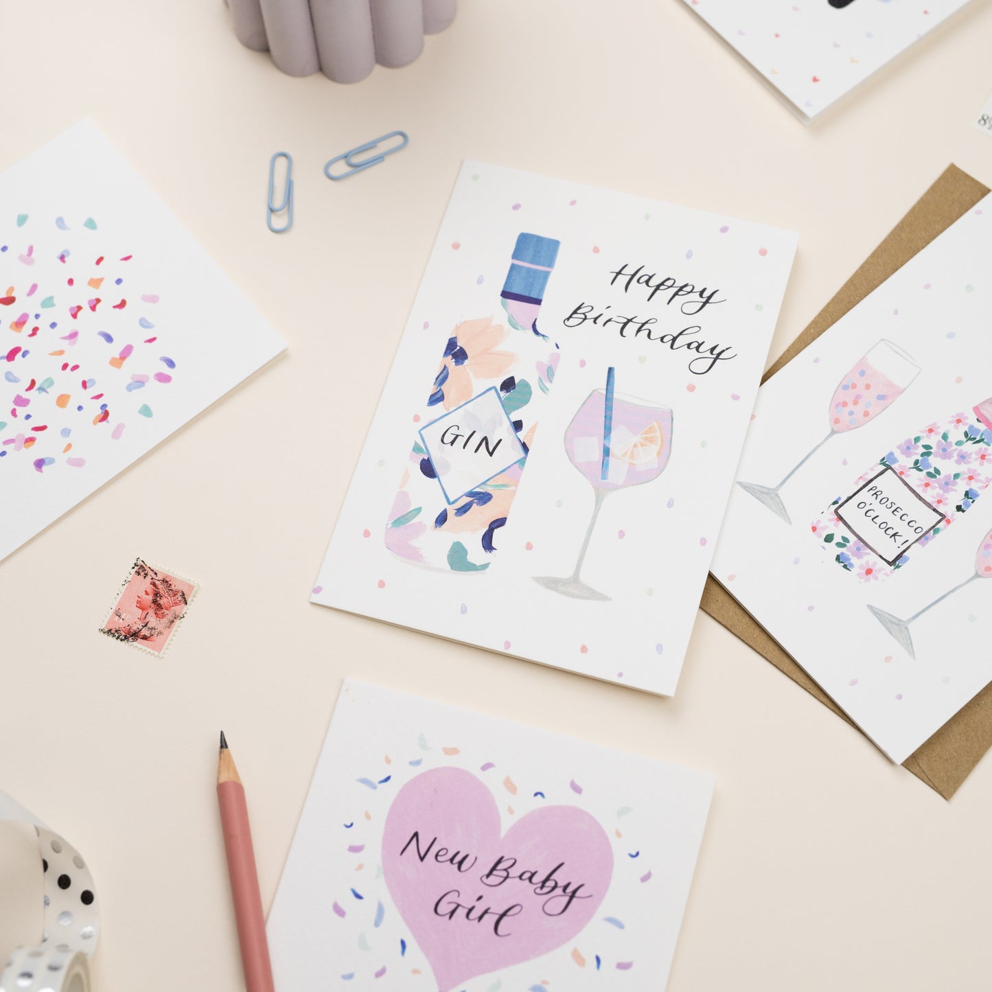 Gin Happy Birthday Card