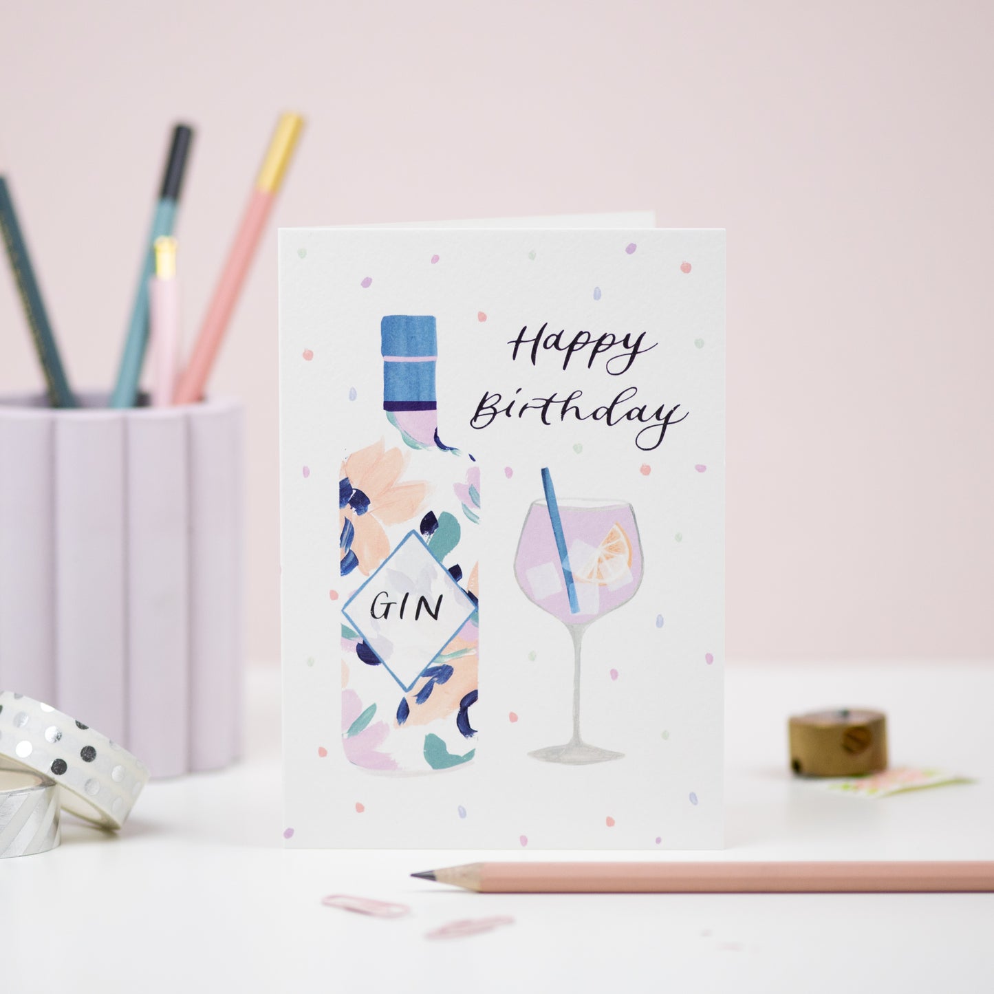 Gin Happy Birthday Card