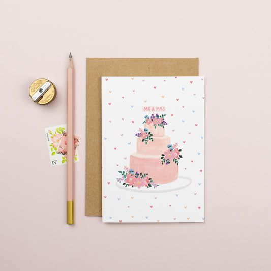 Mr and Mrs Cake Card