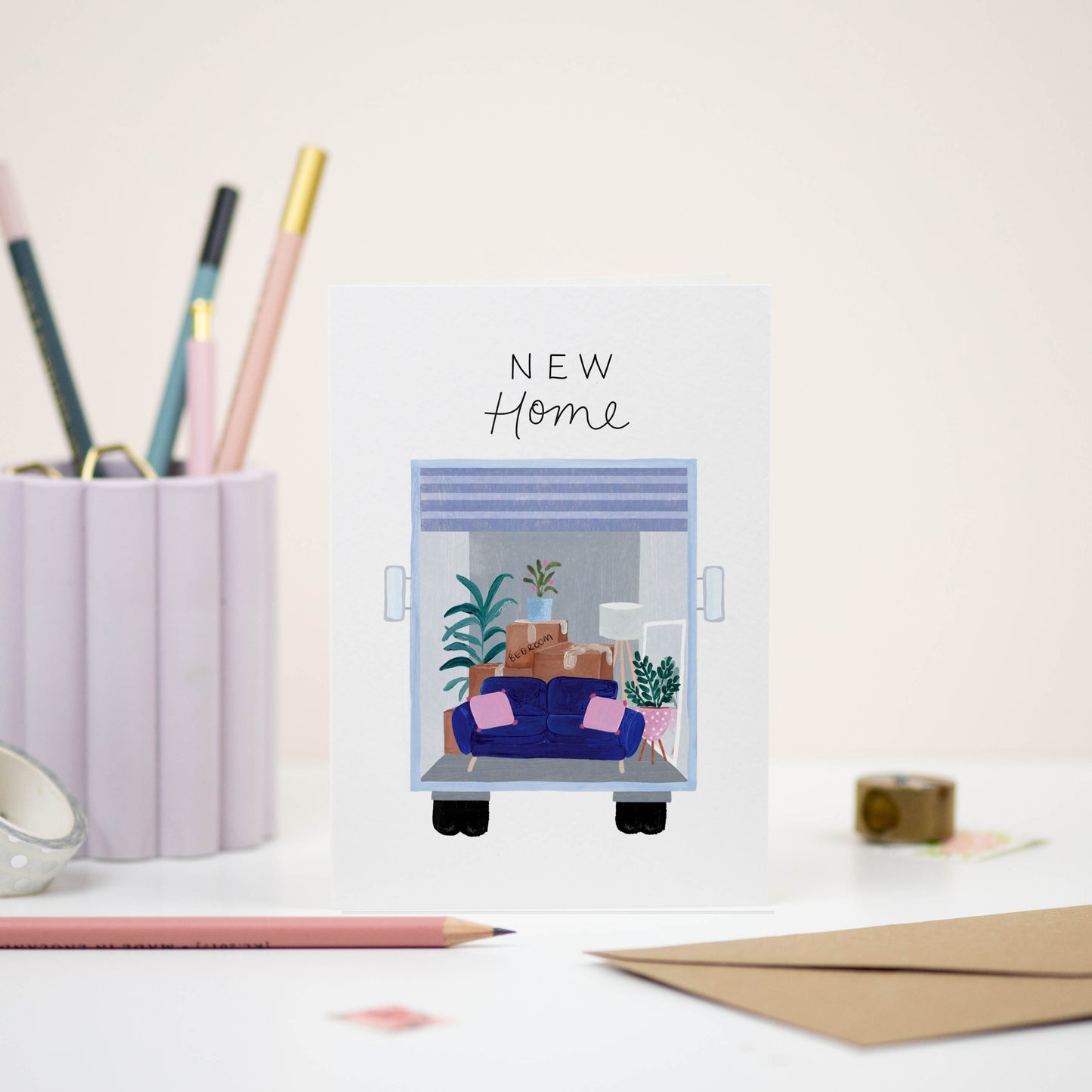 New Home Moving Van Card