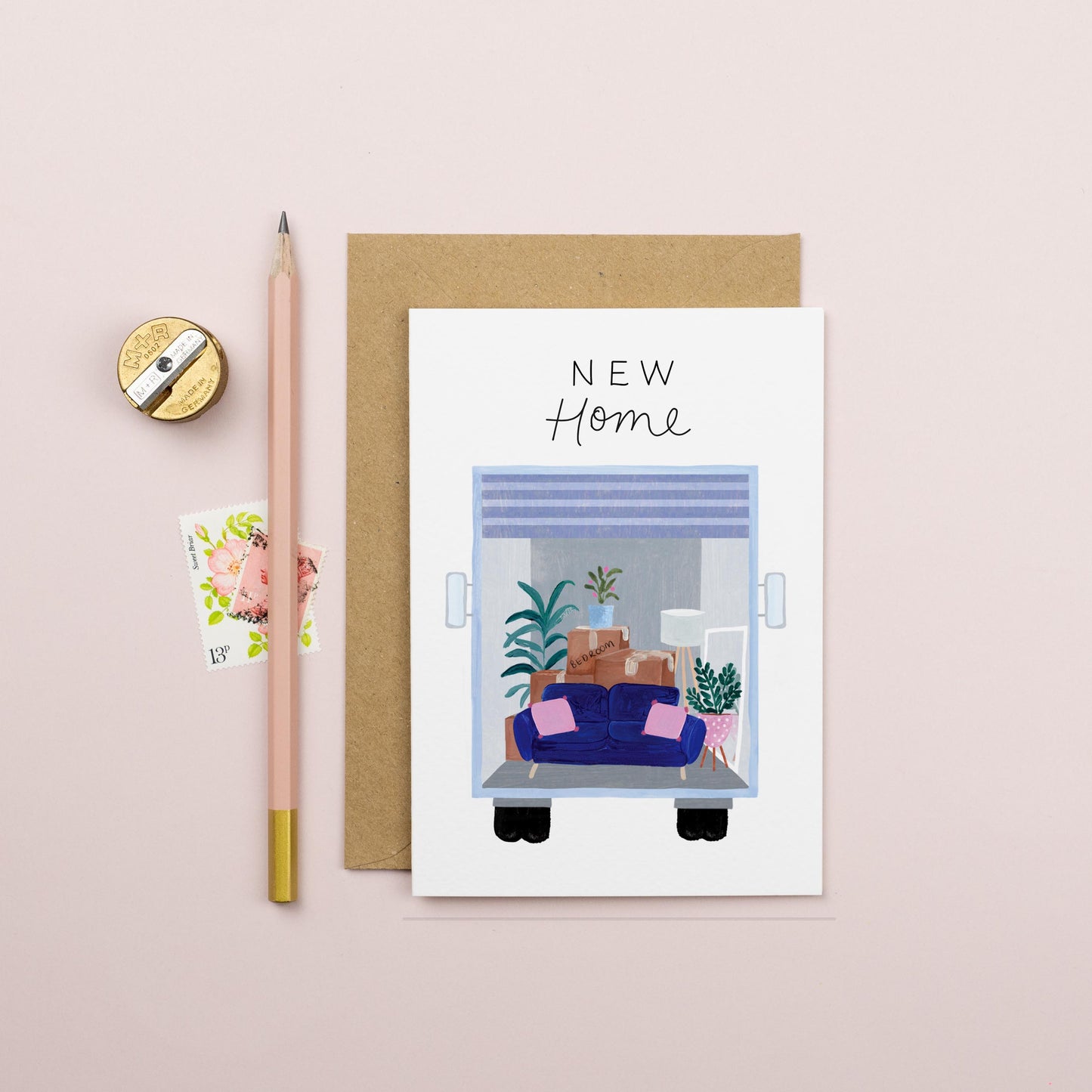 New Home Moving Van Card