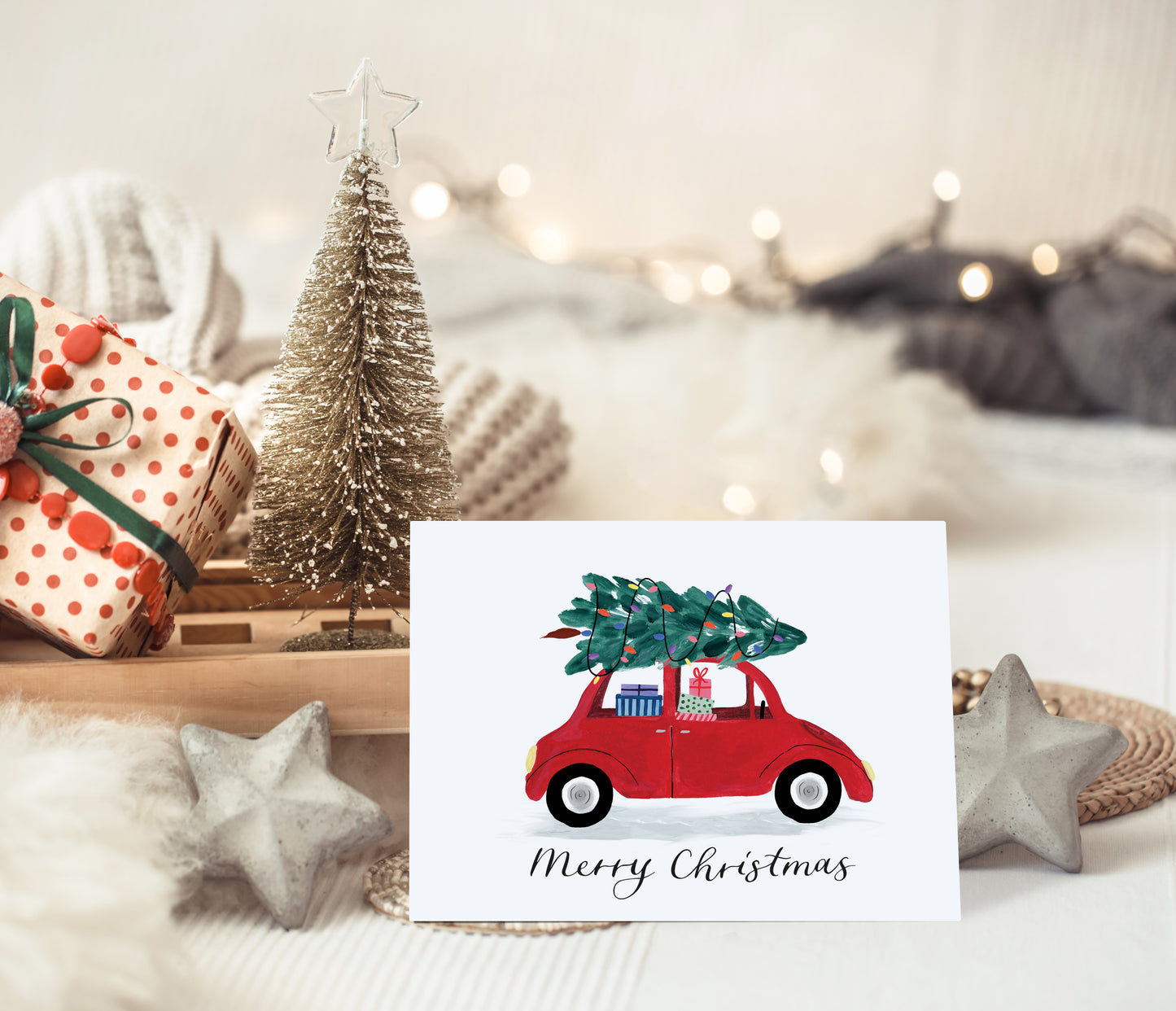 Driving Home For Christmas Card