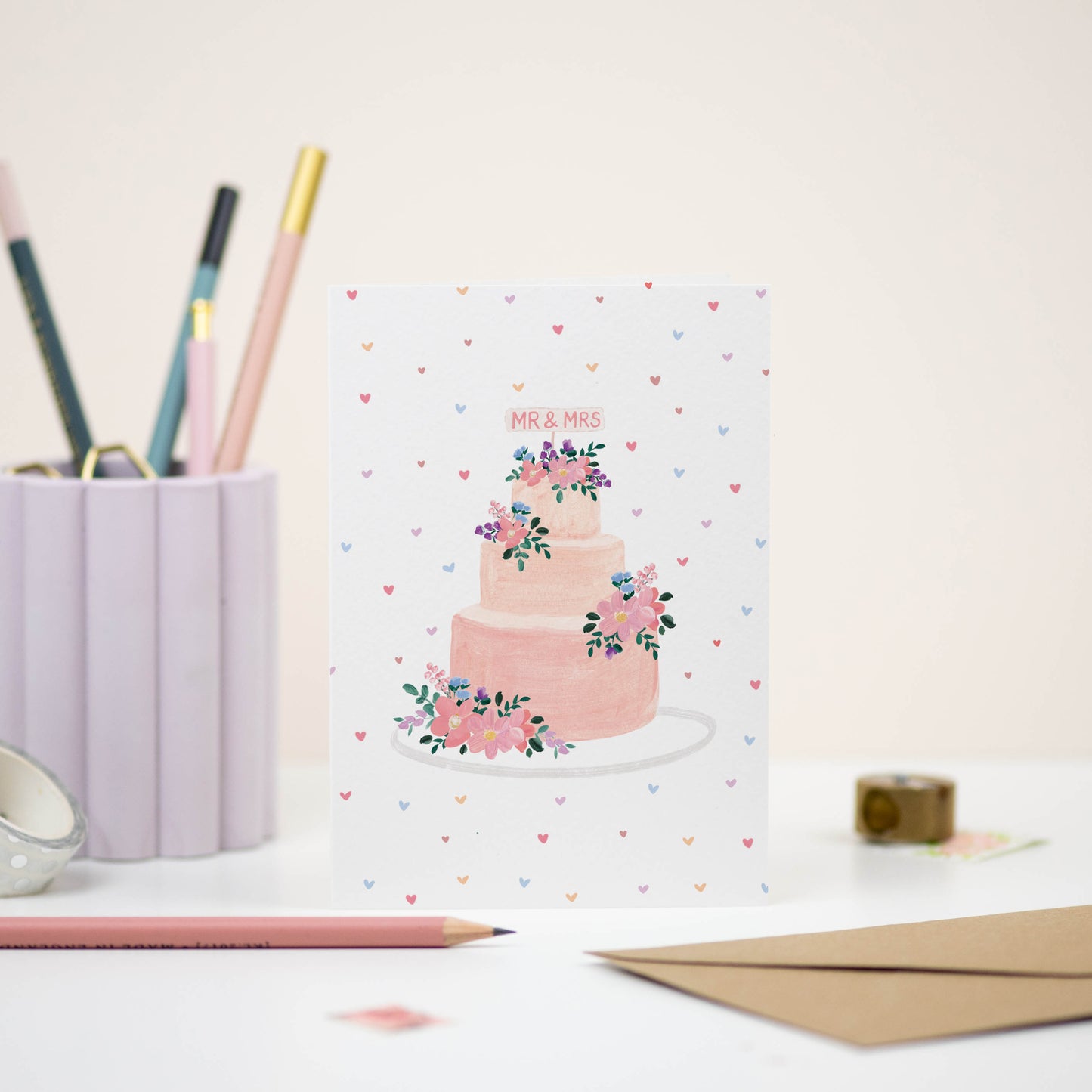 Mr and Mrs Cake Card