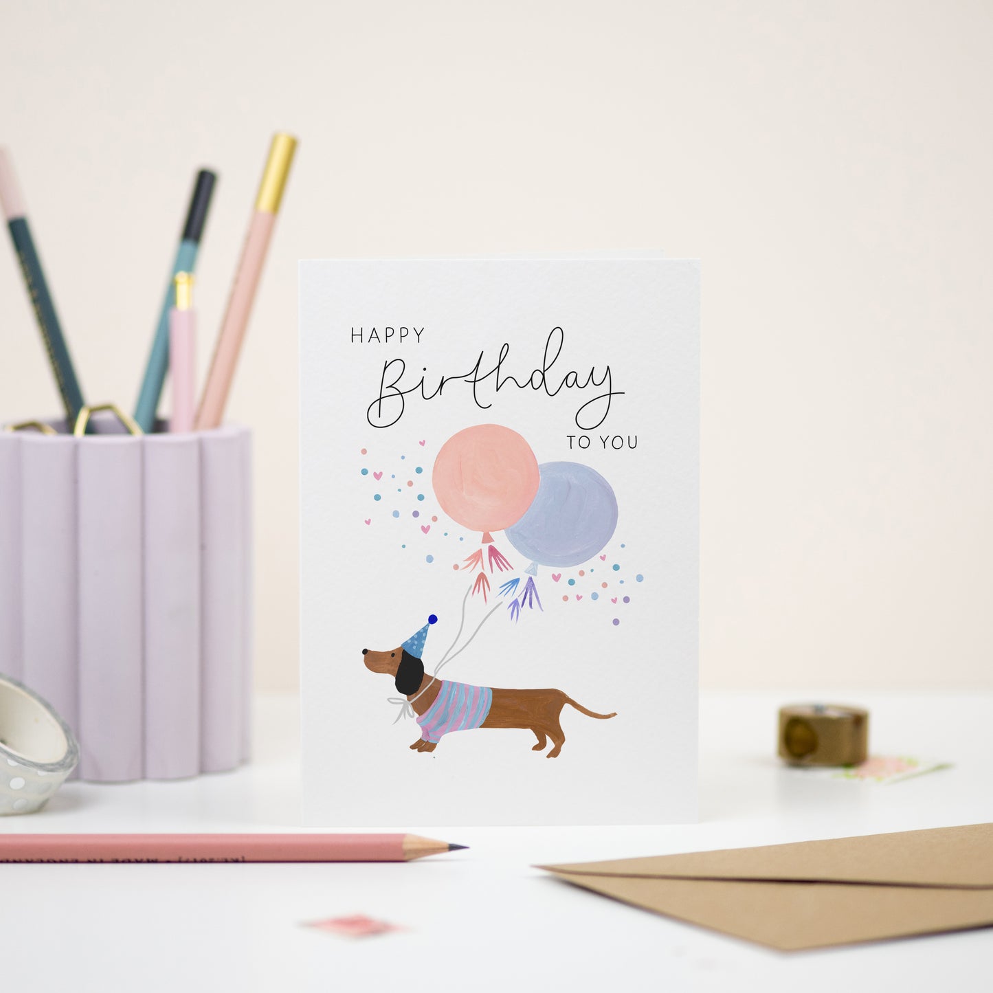 Sausage Dog Birthday Card