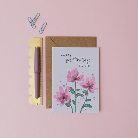 Birthday Peonies Card