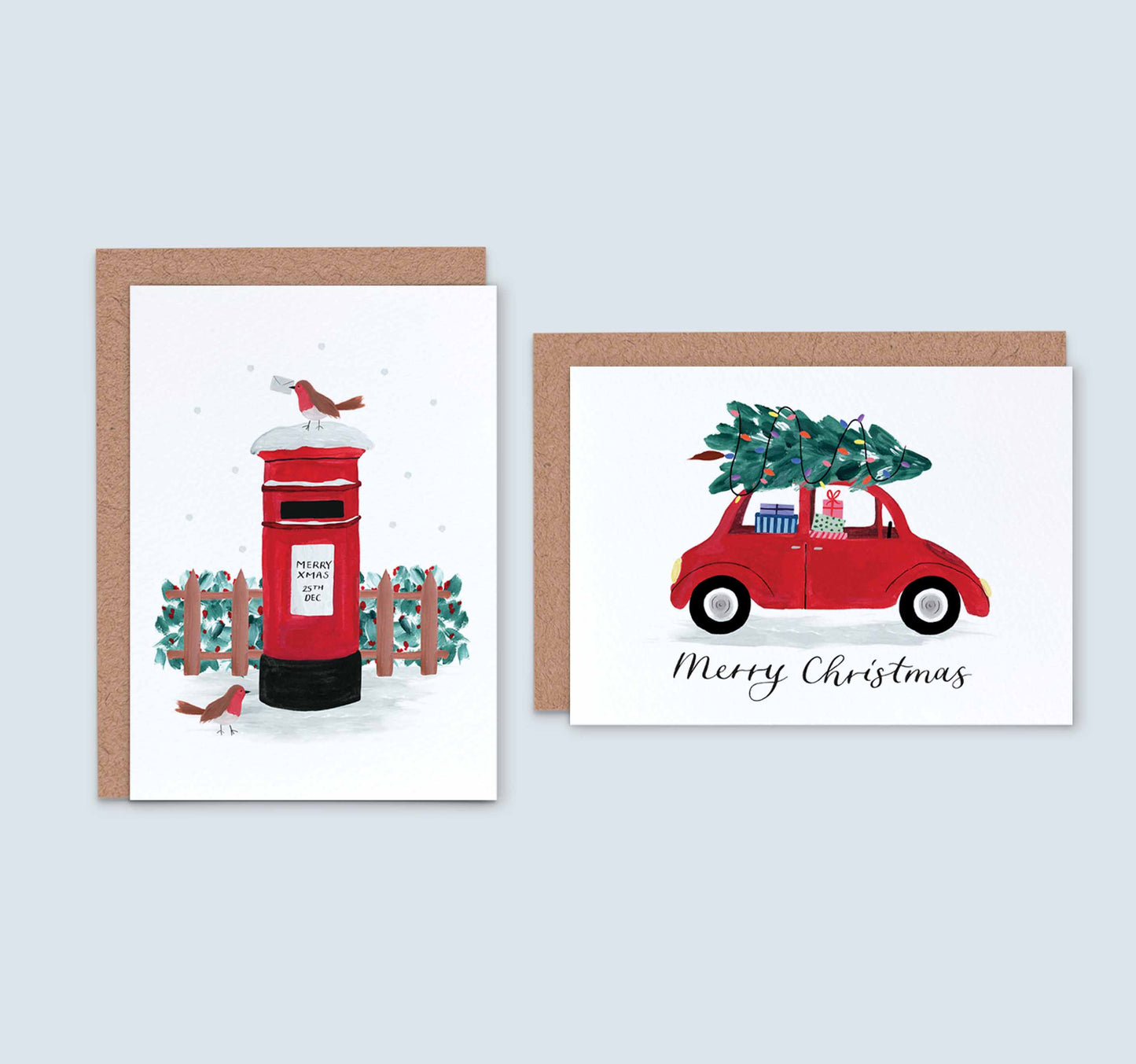 Letterbox and Christmas Tree Car - Pack of 8