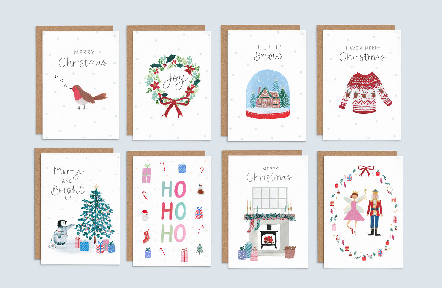 Christmas Card Bundle - Pack of 8