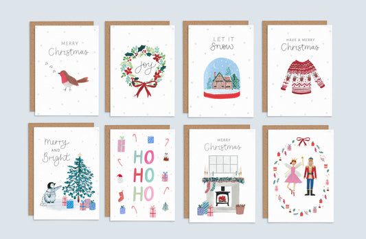 Christmas Card Bundle - Pack of 8