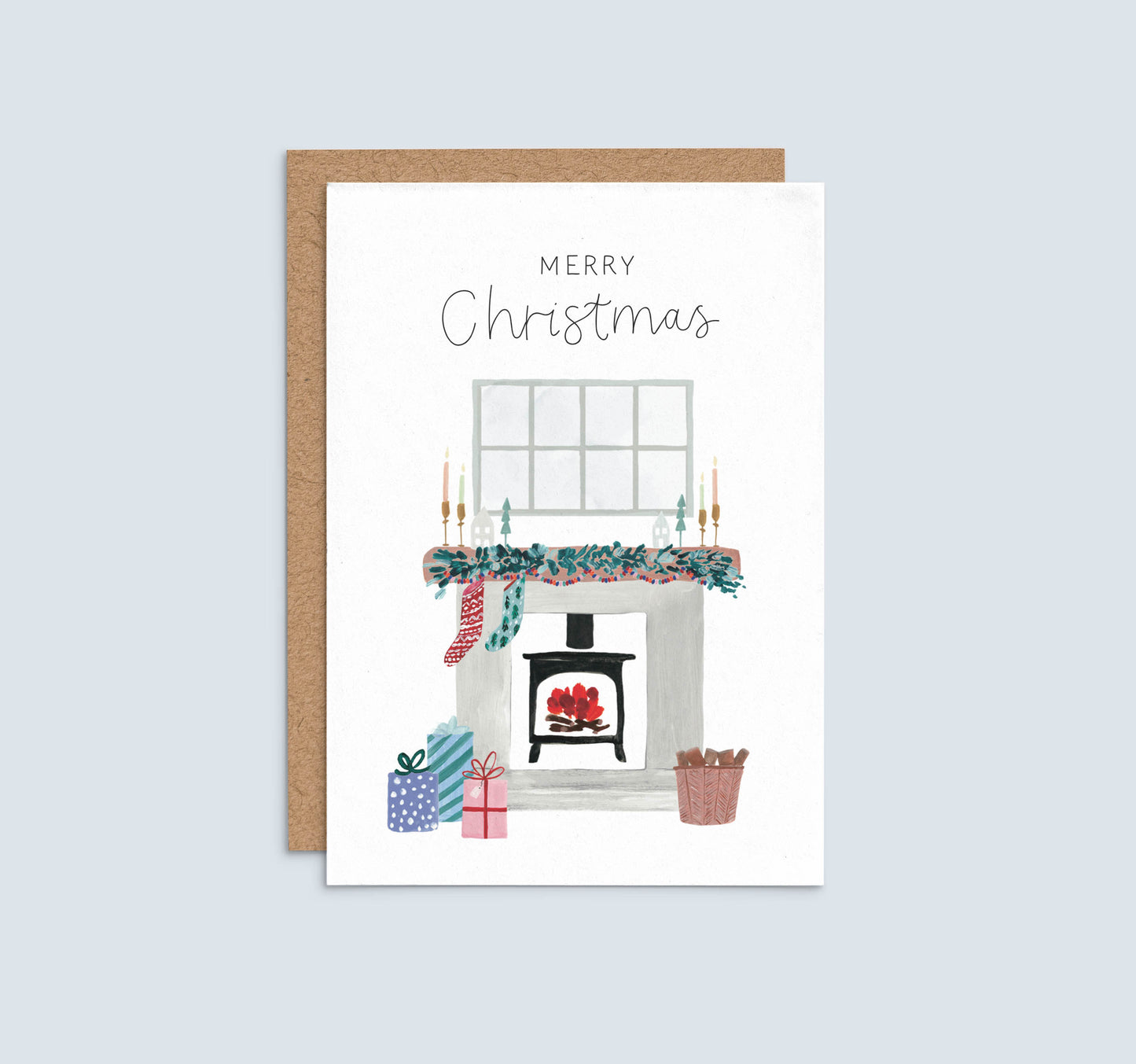 Fireplace Christmas Card