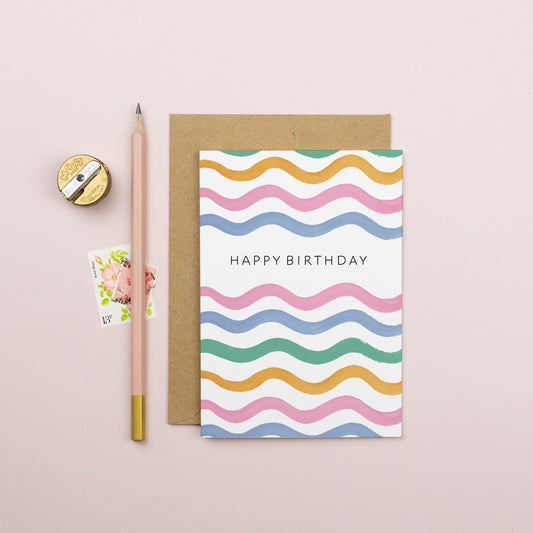 Happy Birthday Waves Card