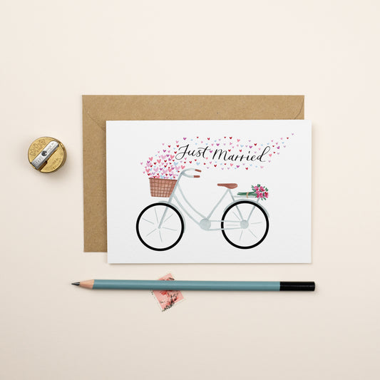 Just Married Bike Card