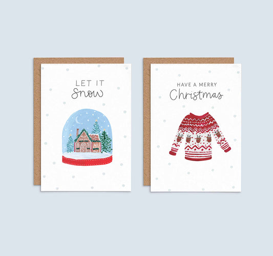 Snowglobe and Christmas Jumper - Pack of 8