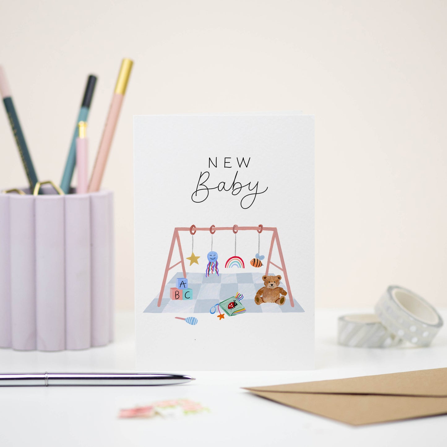 New Baby Play Gym Card