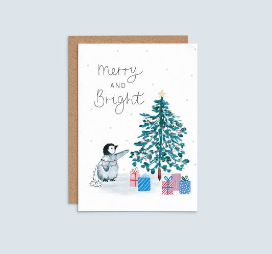 Penquin Christmas Tree Card